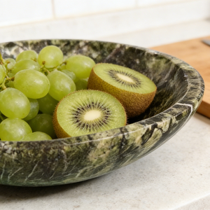 Bol à fruits flexible en pierre naturelle verte, classique et luxueux, durable, à un seul niveau, pour la cuisine, la salle à manger, le salon ou le bureau - Product Image 6