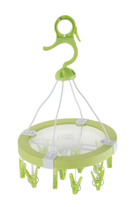 Round <b>Plastic</b> Clothes Drying Rack With 16 Clips <b>Hook</b> Type Multifunctional For Laundry Room Durable Design - Product Image 4