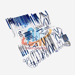 Juego de Instrumentos Avanzados para Rinoplastia, Cirugía Nasal, 65 Piezas, Acero Inoxidable Alemán con Recubrimiento de Plasma Azul Sólido, Reutilizables, Autoclavables, CE - Product Image 2