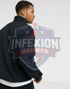 INFEXION SPORTS Men's <b>Zip</b>-<b>Up</b> Fleece <b>Jacket</b> Regular Fit Stand Collar Solid Color Breathable Autumn Wear - Product Image 3