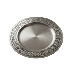 Assiette de présentation argentée pour mariage, traiteur et restaurant, avec bordure gravée, grande assiette de service alimentaire, best-seller - Product Image 4