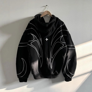 เสื้อฮู้ดดี้ OEM 2026 สำหรับผู้ชายและผู้หญิง สไตล์สวยงาม ซิปยาวเต็มตัว ทรงโอเวอร์ไซส์ สไตล์เรโทร เสื้อสเวตเชิ้ตฮิปฮอป แฟชั่นสตรีทแวร์ - Product Image 4