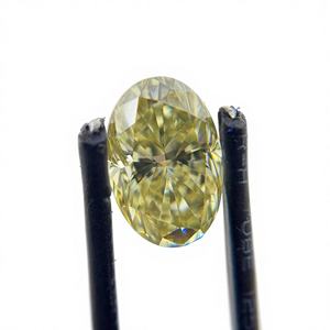 มอสซาไนต์รูปไข่เจียระไนด้วยมือ ขนาด 12x8 มม. สีเหลือง สำหรับทำแหวนหมั้นและเครื่องประดับ - Product Image 1