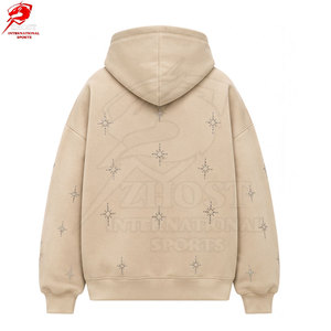 Sudaderas de lujo informales para hombre, extragrandes, con pedrería, diseño de cristales brillantes, marca privada y colores personalizados - Product Image 2