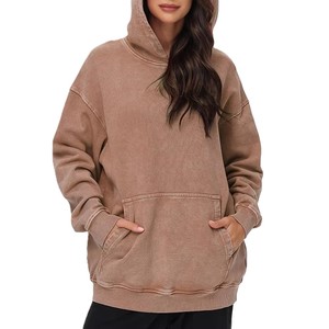 Sudadera Larga de Invierno para Mujer, Diseño Exclusivo, Nueva Colección, Lavado Ácido, Transpirable, Servicio OEM, Ropa Urbana, 100% Algodón, Personalizable - Product Image 3