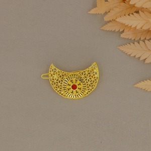 Élégante épingle à cheveux en or plaqué avec un motif en nid d'abeille pour femmes, bijoux de cheveux de style arabe, pince à cheveux de luxe pour femmes occidentales et filles - Product Image 5