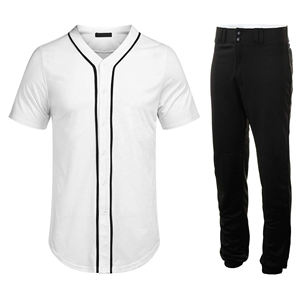 100% High Quality <b>Baseball</b> Uniform <b>Sets</b> Unisex Sportswear Breathable Quick Dry Button Softball Jersey T-Shirts Pants <b>Set</b> - Product Image 6
