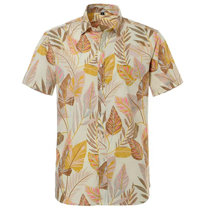 Camisas de Vestir para Hombre con Estampado Completo Hawaiano, Cuello Camisero Vintage, Transpirables, con Botones Cubiertos y Compresión - Product Image 3