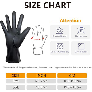 Womens Fashion <b>Long</b> Leather Evening <b>Gloves</b> With Rhinestone Detail And Cashmere Lining For Winter Galas - Product Image 5
