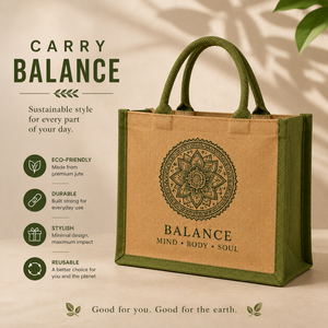 Custom Logo Printed Jute <b>Tote</b> Bag with <b>Zip</b> Closure and Rope Handle Eco-Friendly Reusable Shopping & Gift Bag 32x28x16cm - Product Image 1