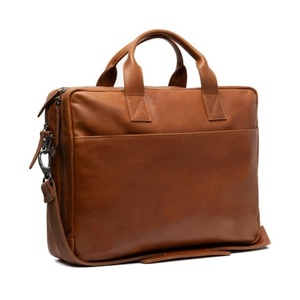 Classic Brown Leather Laptop Bag Luxury Professional Office Bag with Secure Zipper Closure Multi Purpose Business Carry Case - Product Image 1