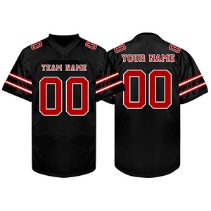 Maillot de football américain personnalisé en mélange de spandex, coupe ajustée, lavable en machine, vêtements de sport, impression par transfert - Product Image 2