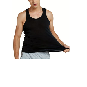 Tank Top High Quality Men's Gym Workout Fitness Streetwear Sleeveless Fit 100% Cotton Ribbed Tank Top Men From - Product Image 6