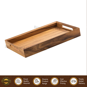 Fournisseur en gros de plateaux de service alimentaire en bois d'acacia faits à la main, au design unique, pour la décoration intérieure, fabriqués en Inde - Product Image 3