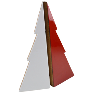Décoration d'arbre de Noël en bois bicolore pour intérieur, finition émaillée, design pour décorations festives - Product Image 1