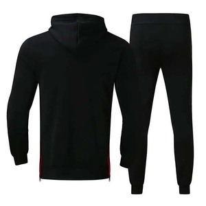 Survêtements de sport à capuche imprimés contrastés grande taille, vêtements d'entraînement et de jogging, coupe ample en molleton de coton sans couture - Product Image 2