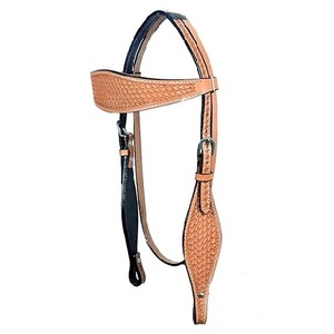 Genuine Leather Horse Headstall with Hand Engraved Silver Conchos Western Horse Bridle for Show and Trail Durable OEM Supplier - Product Image 1