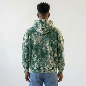 Sweat à capuche oversize pour homme en molleton de coton épais, délavé à l'acide, tie-dye marbré, effet vieilli, style streetwear grunge - Product Image 3