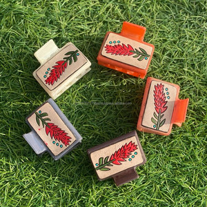 New Arrival Hot Selling Western Stylish Handmade Tooled Engraved Leather <b>Hair</b> <b>Claw</b> Clips Leather <b>Claw</b> <b>Hair</b> Accessories for Women - Product Image 3