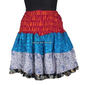 Cotton Indian Summer Patch Work Short Mini <b>Skirt</b> Boho Stylish Multi Color Patch Cotton Mini Sexy <b>Skirt</b> For Summer Wear Comfort - Product Image 4