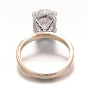 Anillo de Diamante Cultivado en Laboratorio con Corte Ovalado, Color D, Chapado en Oro de 14K, 5.5g, Certificado IGI, Joyería Fina Vintage para Mujer, Anillo de Compromiso y Boda - Product Image 2