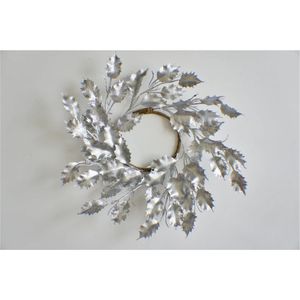 Moderna Corona de Pared Geométrica de Metal Dorado con Hojas Artificiales de Eucalipto, Decoración Botánica Colgante para Sala de Estar, Adorno para el Hogar - Product Image 2