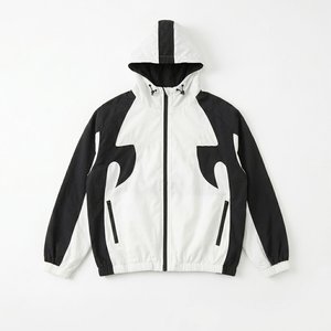 High Demands Custom Logo Black White Men's High Quality Nylon <b>Wind</b> <b>Breaker</b> Sets Suits For Summer Wear Streetwear Hoodies Trouser - Product Image 2