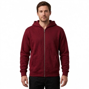 Sweat à capuche zippé intégral pour homme, couleur unie, 100 % coton, coupe décontractée, avec poche, respirant, écologique, séchage rapide, hiver, marque personnalisée BD - Product Image 5