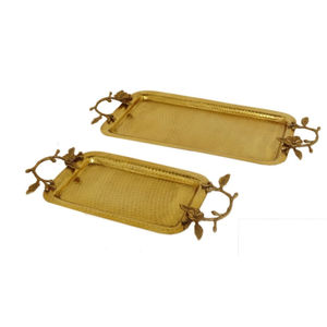 Plateaux en métal au design élégant, taille et forme personnalisées, plateau de service alimentaire argenté pour table, utilisations dans les hôtels et les mariages - Product Image 3