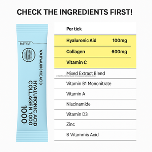 Complément alimentaire quotidien pour adultes fabriqué en Corée, bâtonnets à absorption élevée, collagène, acide hyaluronique, hydratation de la peau, poudre de beauté et de bien-être - Product Image 6