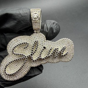 Colgante de Letra con Cristales de Estrás y Microincrustaciones, Amuleto Temático, Estilo Hiphop Unisex, Regalo - Product Image 4