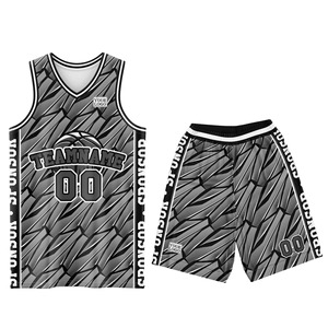 OEM Basketball Jersey Set Custom Logo Sublimation Printing Black Blue Geometric Mesh V Neck Sleeveless Adult Team Uniform <b>Elite</b> - Product Image 1