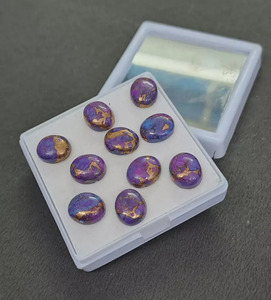 Cabochon ovale en turquoise cuivrée pour la fabrication de bijoux - Product Image 1