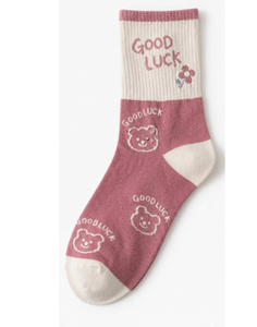 Calcetines de Tobillo con Dibujo de Oso Rosa, Lindos, de Algodón, Transpirables, Estilo Coreano, Dulces, de Malla, para Mujer, para Verano - Product Image 2