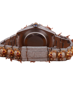 Reloj de Pulsera Monocromático de Alta Calidad con Incrustaciones de Diamantes, Esfera Blanca, Moissanita VVS, Visualización de Fecha, Estilo Analógico de Moda, Lujoso - Product Image 4