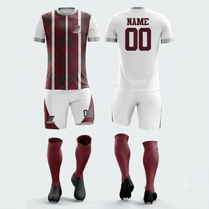 Conjunto de Uniforme de Fútbol Geométrico Unisex, Camiseta de Manga Corta y Pantalones Cortos, Impresión Sublimada, Absorbe la Humedad, Ajuste Atlético, 100% Personalizado para Equipo - Product Image 1
