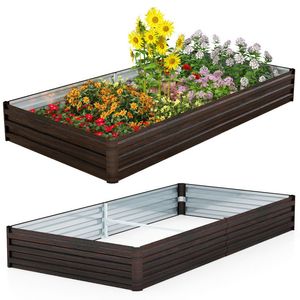 Grande scatola di fioriera esterna in metallo per piantare fiori di frutta vegetale - Product Image 2