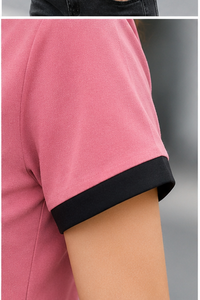 เสื้อยืดผู้หญิงสีชมพู แบรนด์ Vibe Craft แขนสั้น สีพื้น ผ้าถักลำลอง 100% คอตตอน แห้งเร็ว ระบายอากาศได้ดี พิมพ์ลายตัวอักษรด้านหน้า - Product Image 6
