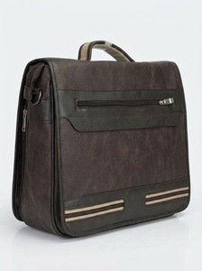 Vintage Flap Over <b>Leather</b> Briefcase Men Buckle Strap Laptop Messenger <b>Bag</b> Luxury Cowhide Satchel Attached Office <b>Work</b> S - Product Image 2