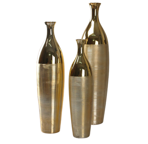 Jarrón de Flores Dorado Hecho a Mano, Diseño Moderno, Aluminio Sólido, Juego de Dos Macetas Metálicas Decorativas para el Hogar, para Bodas - Product Image 5