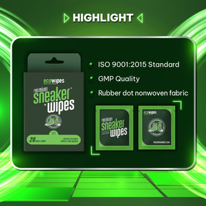 Eco Wipes Powerful Formula Fast-Acting Cinnamon Fragrance Non-Woven Shoe Cleaning Wet Wipes 15x20 Size Household - Product Image 1