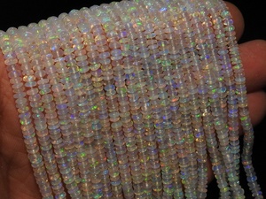 Ethiopian <b>Opal</b> Multi <b>Fire</b> Smooth Rondelle Bead Jewelry Making 16Inches Strand 4-5MM Approx Natural Stone New Arrival - Product Image 4