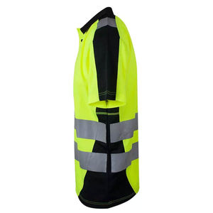 High Visibility Short Sleeve Shirt <b>Orange</b> Reflective Safety Workwear <b>Polo</b> Construction Traffic Security Uniform Quick - Product Image 5