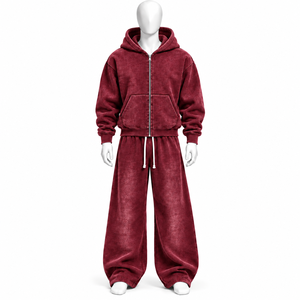 Survêtements pour hommes avec broderie de logo personnalisé, effet délavé, streetwear, coton de haute qualité, survêtements personnalisés à vendre - Product Image 4