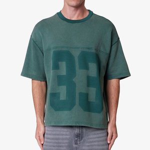 T-shirts pour hommes, coupe ample, col rond, respirants, séchage rapide, écologiques, 180g polyester/coton, grande taille, streetwear - Product Image 1