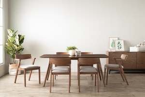 Table à manger moderne en bois massif pour 6 personnes avec base en bois massif pour usage résidentiel et commercial - Product Image 5