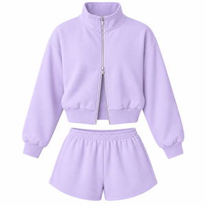 Ensemble streetwear décontracté tendance pour femme : sweat-shirt coupe décontractée et short taille haute assorti – Fabrication sur mesure - Product Image 4
