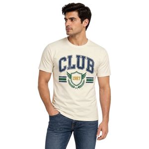 T-shirt rétro à typographie pour homme, 100% coton, col rond, manches courtes, t-shirt décontracté, streetwear urbain, mode - Product Image 1
