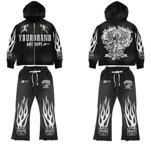 ชุดวอร์ม Born Daemon Fleece Solid 2 1 แบบมีฮู้ด ซิป กระดุม  ขายาว  โลโก้ปัก  สตรีทแวร์  ยูนิเซ็กส์  สำหรับผู้ใหญ่  ฤดูหนาว - Product Image 4