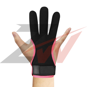 Guantes de cuero para tiro con arco de medio dedo con correa de velcro ajustable, transpirables, con costuras duraderas para tiro, caza, gimnasio, actividades al aire libre - Product Image 2
